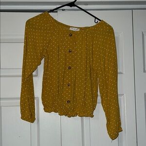Yellow Polka Dot Off-Shoulder Top